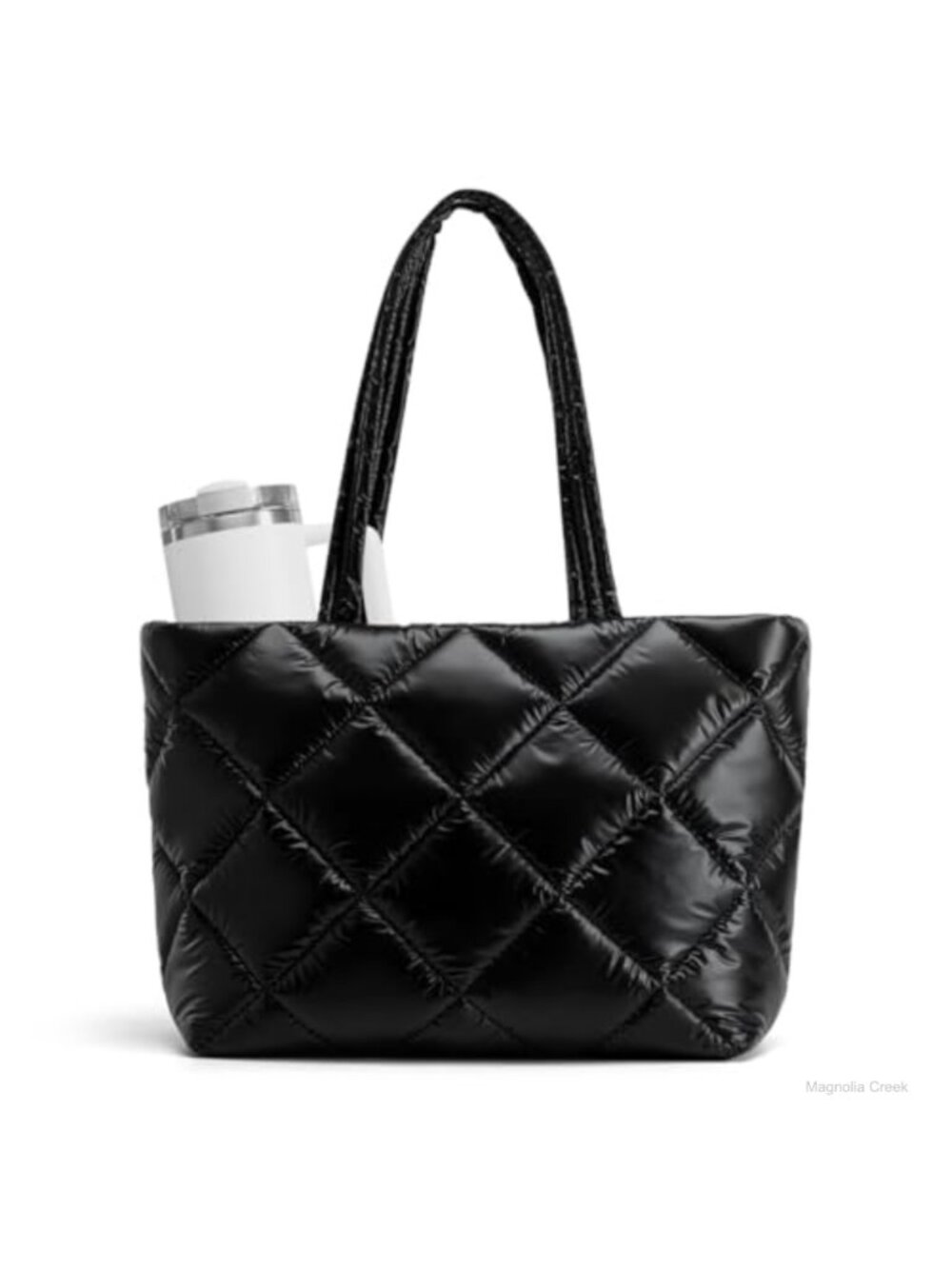 Quilted Puffer Tote Bag Lightweight Large 26L Nylon Travel Handbag